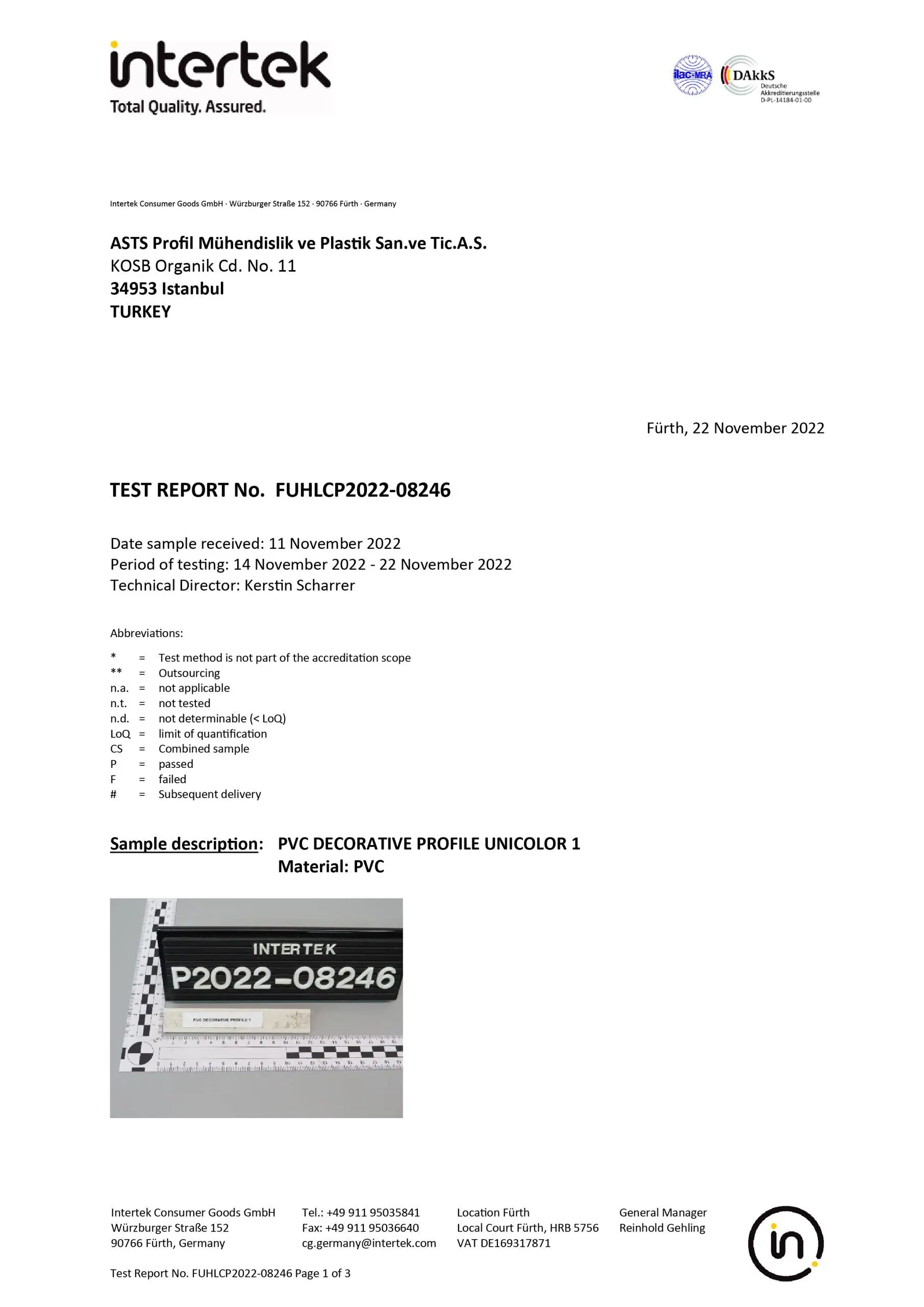 Dekoratif Profili Testi (Unicolor 1)