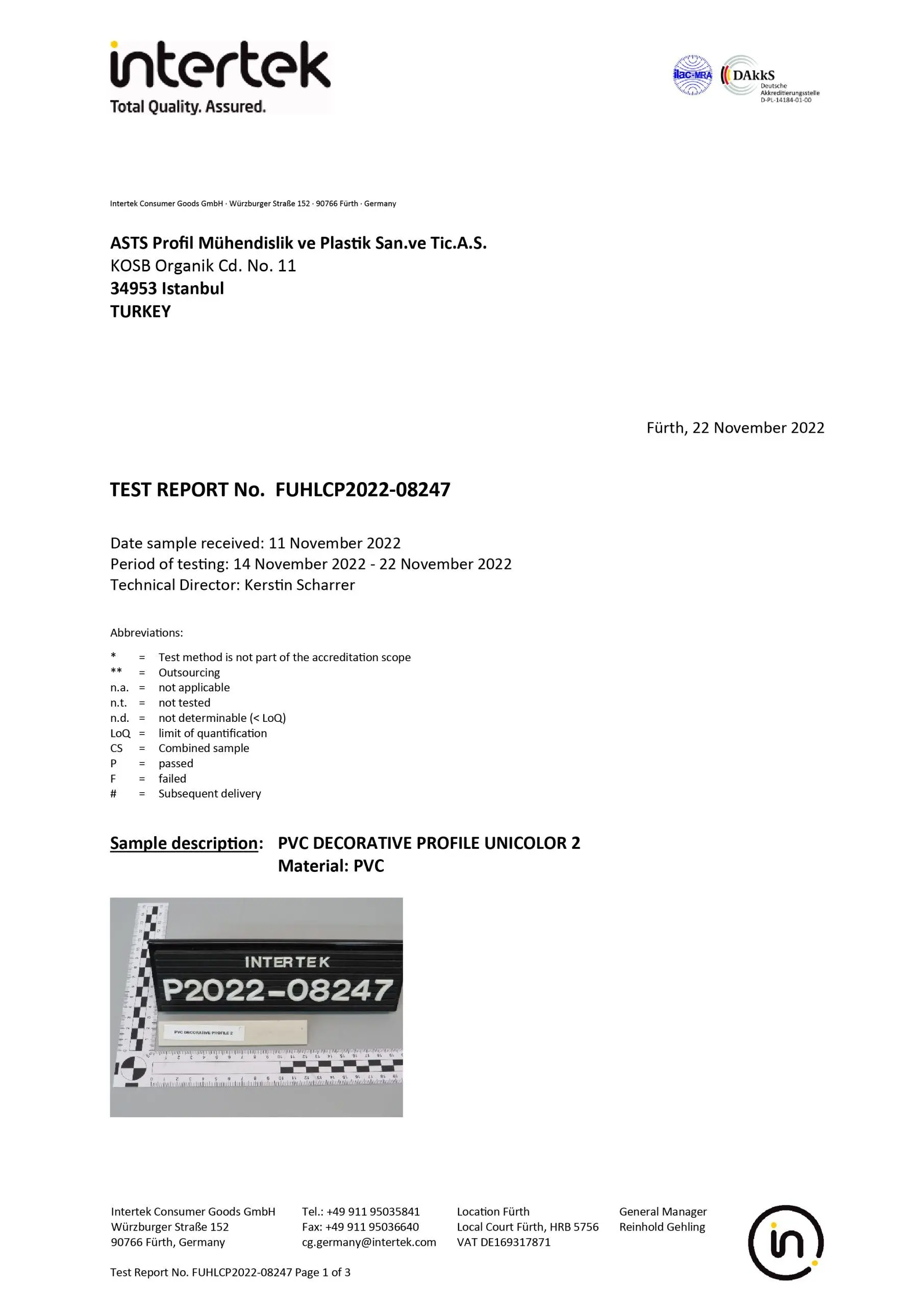 Dekoratif Profili Testi (Unicolor 2)