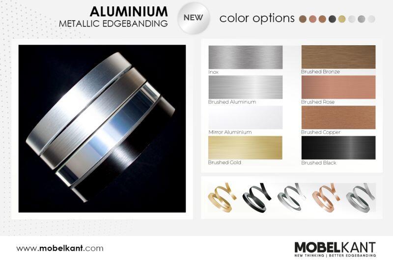 We have increased our aluminum edgebanding color options.