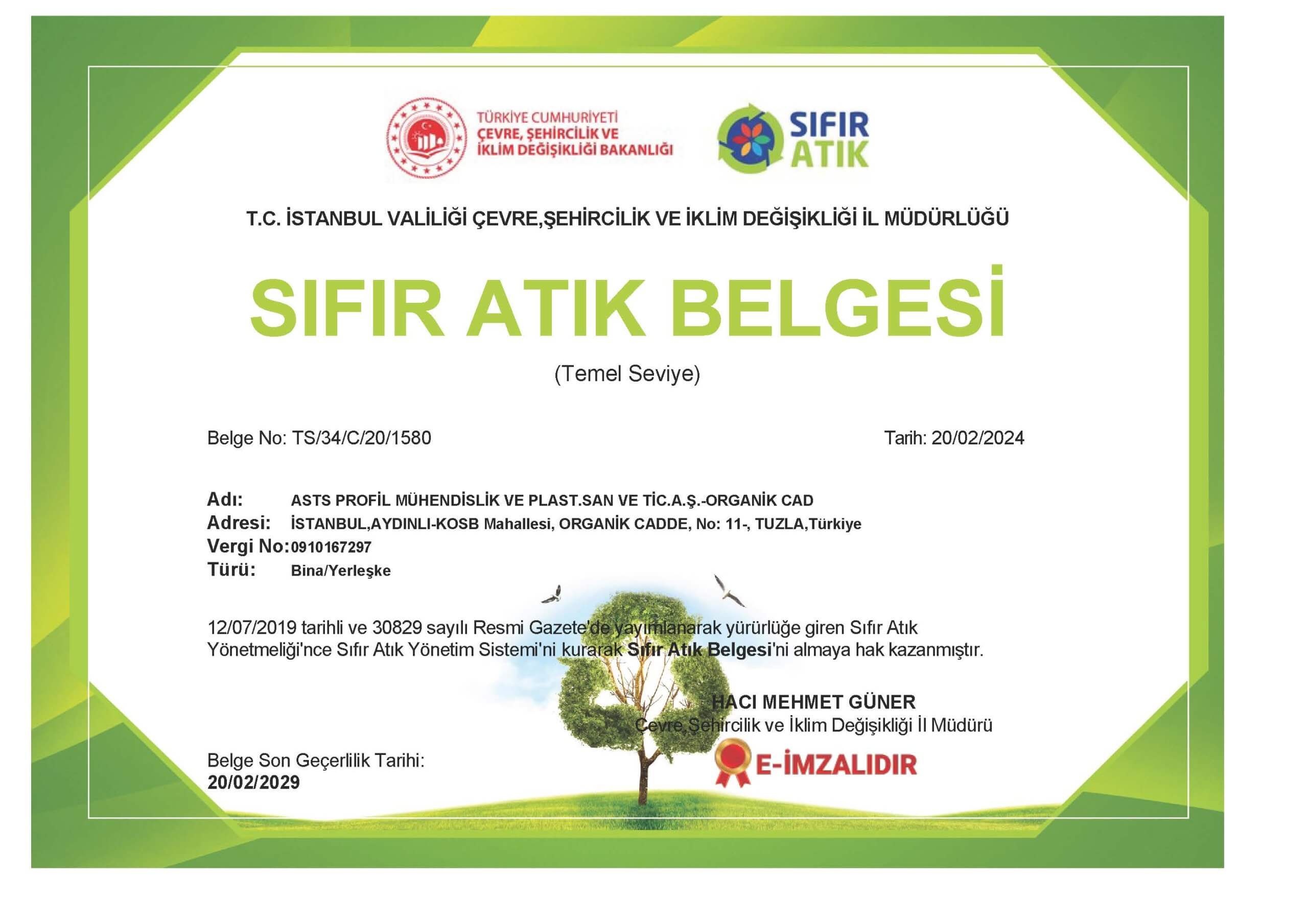 Certificado de Cero Residuos